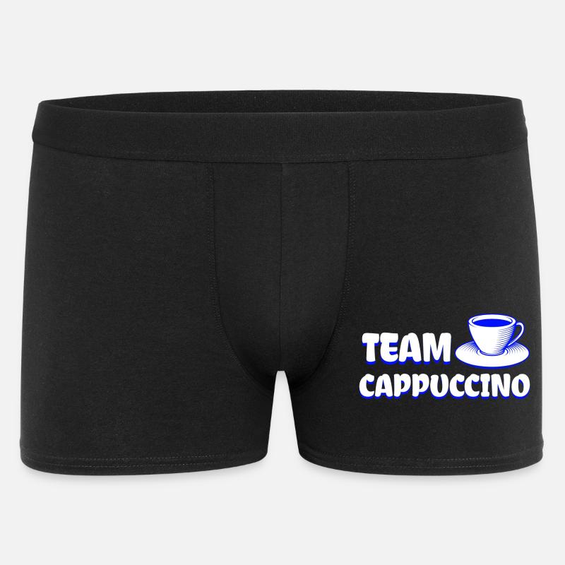 Team Cappuccino - Cooles Kaffe Design - Männer Boxer Shorts - Schwarz