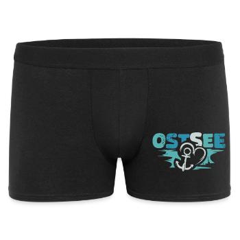 Baltic anchor retro love heart vintage symbol logo - Men's Boxer Shorts - black - Front