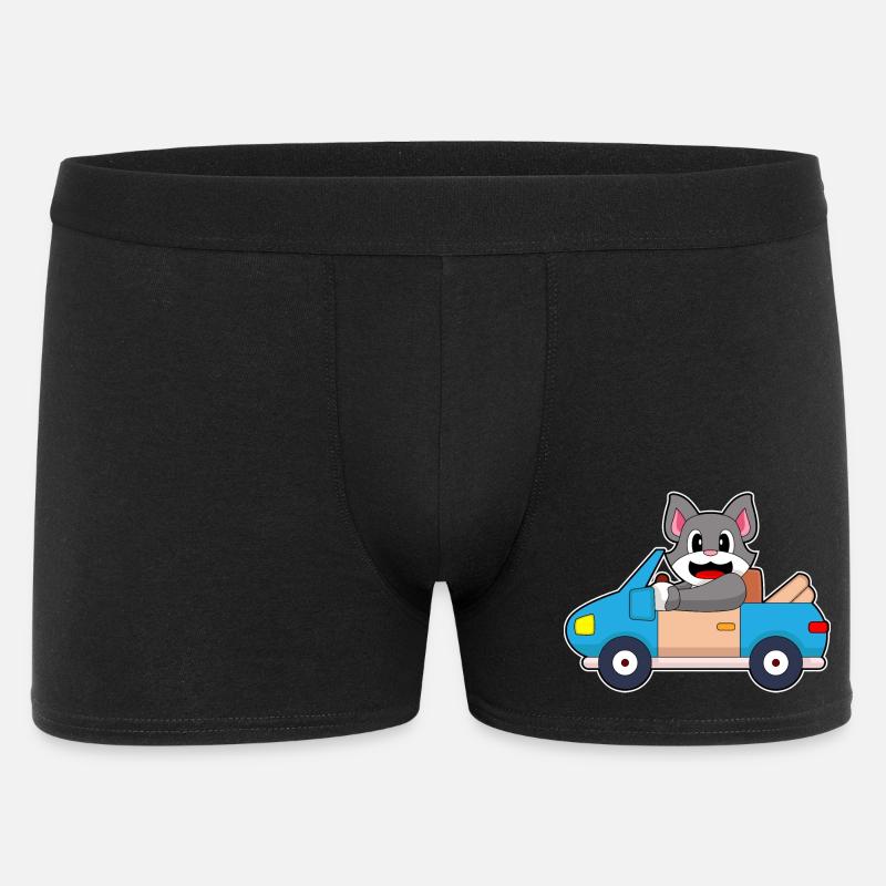 Katze Auto - Männer Boxer Shorts - Schwarz