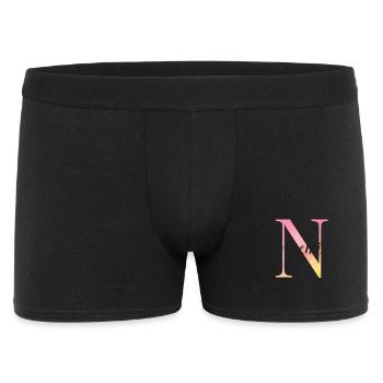 N | Monogramme | Nom | Naemi |Aquarelle - Boxer Homme - noir - Devant