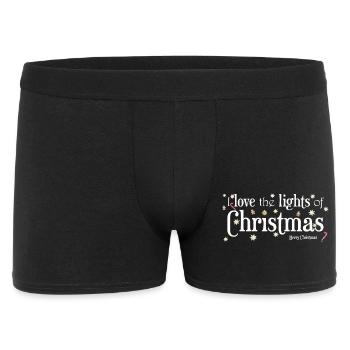 J’aime les lumières de Noël, Anglais - Boxer Homme - noir - Devant