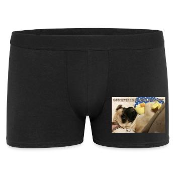 Schäfchen Plüschtier mit US Flagge Design - Männer Boxer Shorts - Schwarz - Vorne