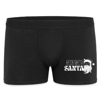 Festlicher Weihnachtsmann mit Sonnenbrille Design - Männer Boxer Shorts - Schwarz - Vorne
