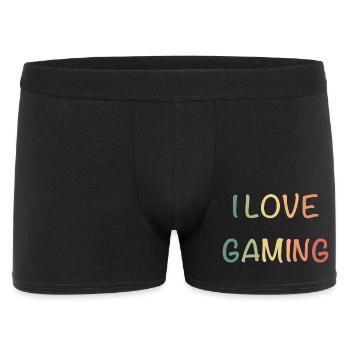 I Love Gaming Wasserfarben - Männer Boxer Shorts - Schwarz - Vorne