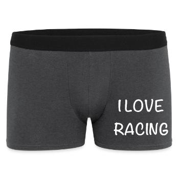 I Love Racing – Handwriting Style - Men's Boxer Shorts - charcoal grey - Front