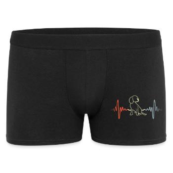 Chien Chiot Battement de cœur Vintage - Boxer Homme - noir - Devant