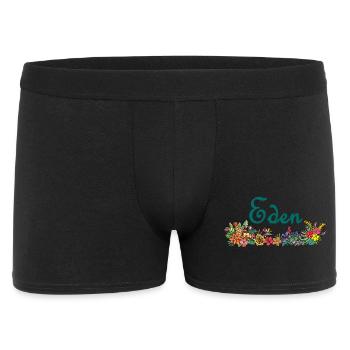 Blumen und Paradies - Männer Boxer Shorts - Schwarz - Vorne