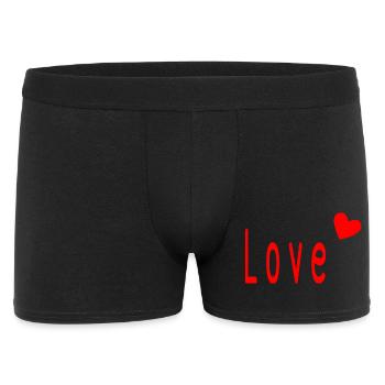 LIEBE. PAAR. GERADE VERHEIRATET. Junggesellinnenabschied. VALENTINSTAG. - Männer Boxer Shorts - Schwarz - Vorne
