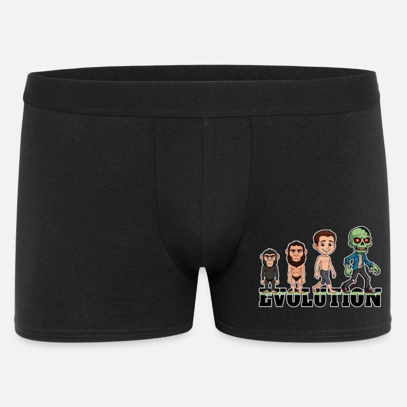 Evolution Zombie - Männer Boxer Shorts - Schwarz