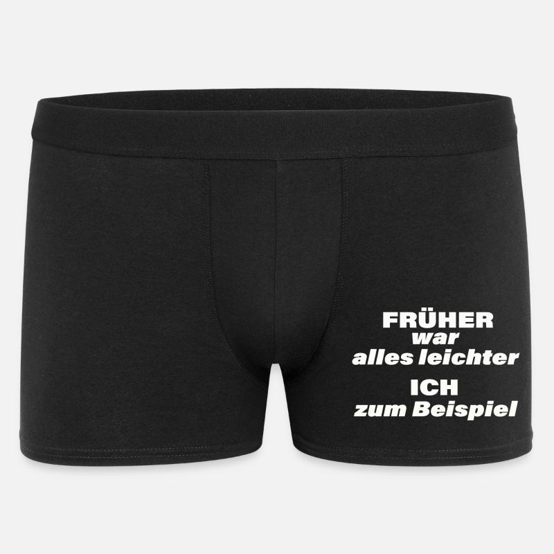 FRÜHER WAR ALLES LEICHTER - Männer Boxer Shorts - Schwarz