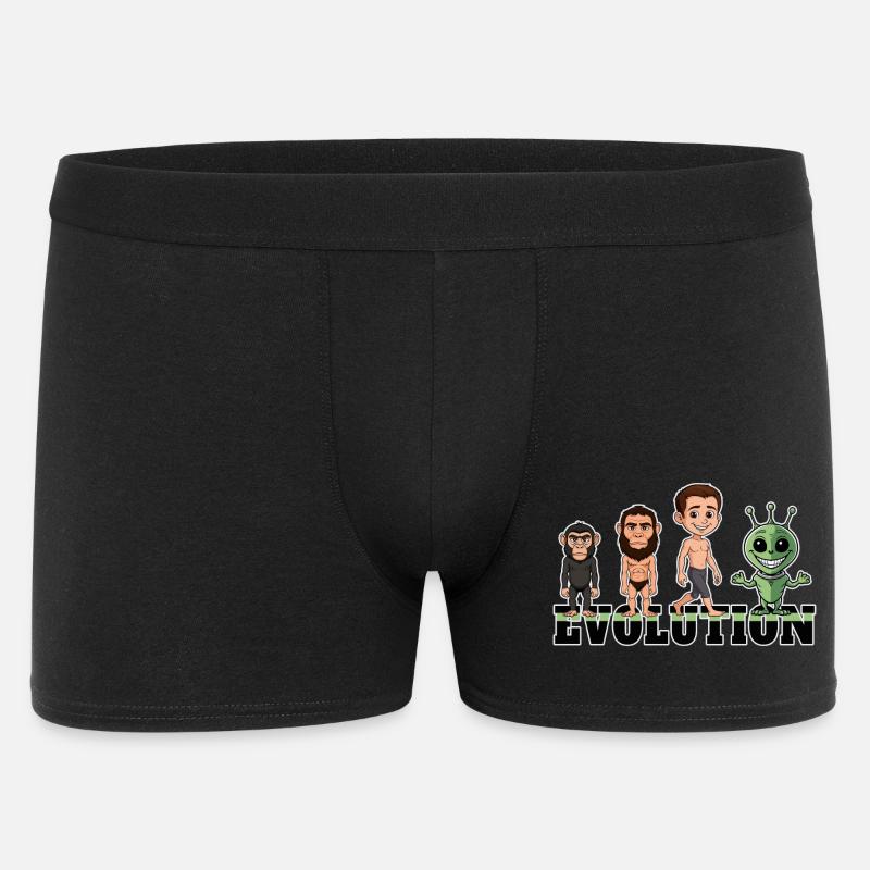 Evolution Alien - Männer Boxer Shorts - Schwarz