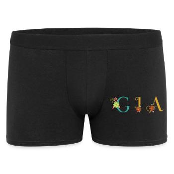 Art du nom GIA avec fleurs brodées - Boxer Homme - noir - Devant