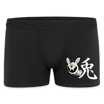 Lapin fou manga - Boxer Homme - noir - Devant