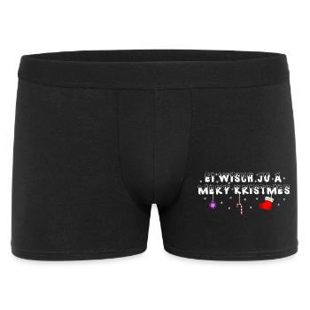 Lustiger Weihnachts-Spruch - Männer Boxer Shorts - Schwarz - Vorne