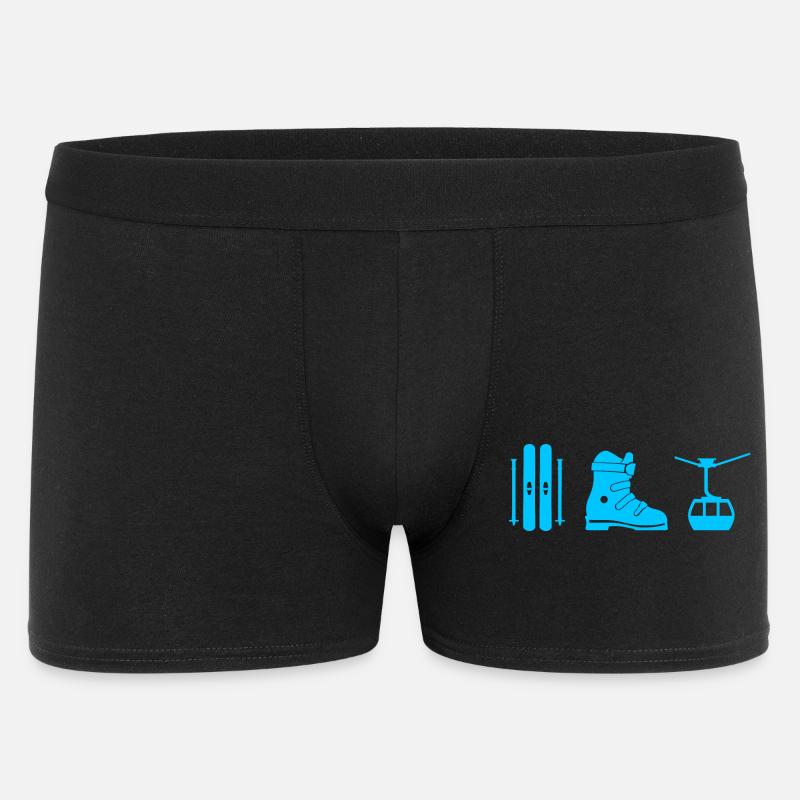 Ski Design in blau - Männer Boxer Shorts - Schwarz