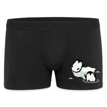 Deux pingouins jouant dans l’eau avec la banquise - Boxer Homme - noir - Devant