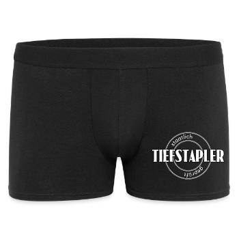 Tiefstapler - Männer Boxer Shorts - Schwarz - Vorne