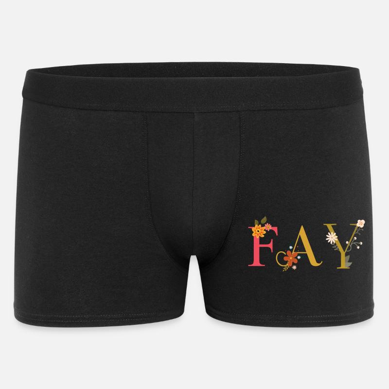 FAY name decorated with flowers - Men's Boxer Shorts - black