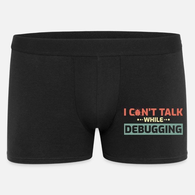 I Can't Talk While Debugging - Men's Boxer Shorts - black
