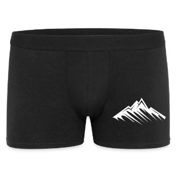 Berg Silhouette Outdoor Symbol Wandern klettern - Männer Boxer Shorts - Schwarz - Vorne