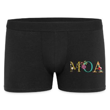 Nom du MOA décoré de fleurs - Boxer Homme - noir - Devant