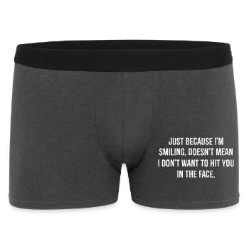 just because I'm Smiling doesn't mean I don't want - Men's Boxer Shorts - charcoal grey - Front