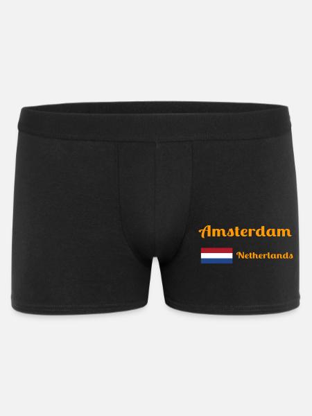 Amsterdam, Pays-Bas - Imprimés élégants - Boxer Homme - noir