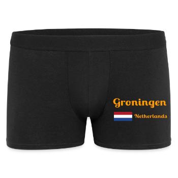 Groningen Niederlande - Stilvolle Drucke - Männer Boxer Shorts - Schwarz - Vorne
