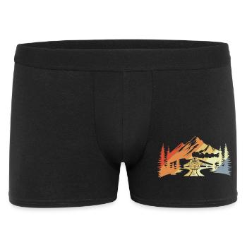 Railway Drawing Retro - Men's Boxer Shorts - black - Front
