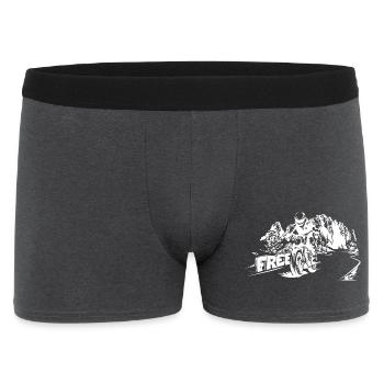 Moto Montagnes Dolomites Free Freedom Biker Logo - Boxer Homme - charbon - Devant