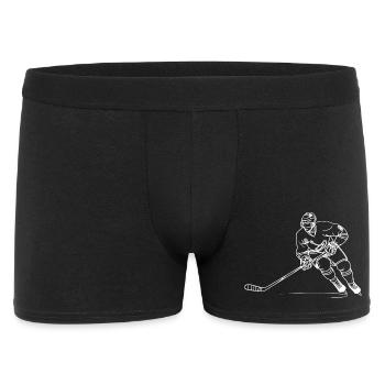 Dessin au trait d’un joueur de hockey sur glace - Boxer Homme - noir - Devant