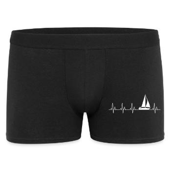 Sailboat Heartbeat Nautical Design - Men's Boxer Shorts - black - Front