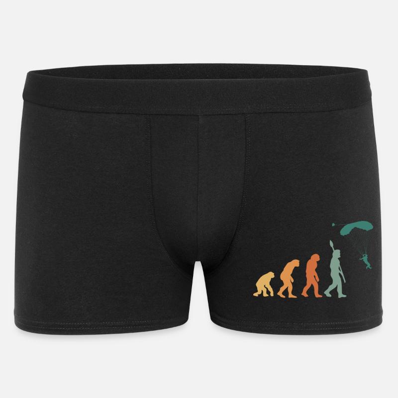 Evolution Retro Gleitschirmfliegen - Männer Boxer Shorts - Schwarz