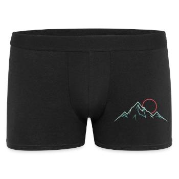 Chaîne de montagnes minimaliste avec soleil levant - Boxer Homme - noir - Devant