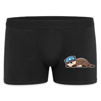 Adorable loutre endormie avec masque étoilé - Boxer Homme - noir - Devant
