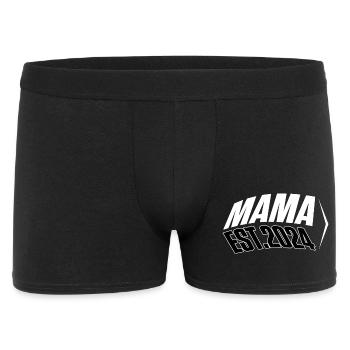 MAMA Shirt Est.2024 - Männer Boxer Shorts - Schwarz - Vorne