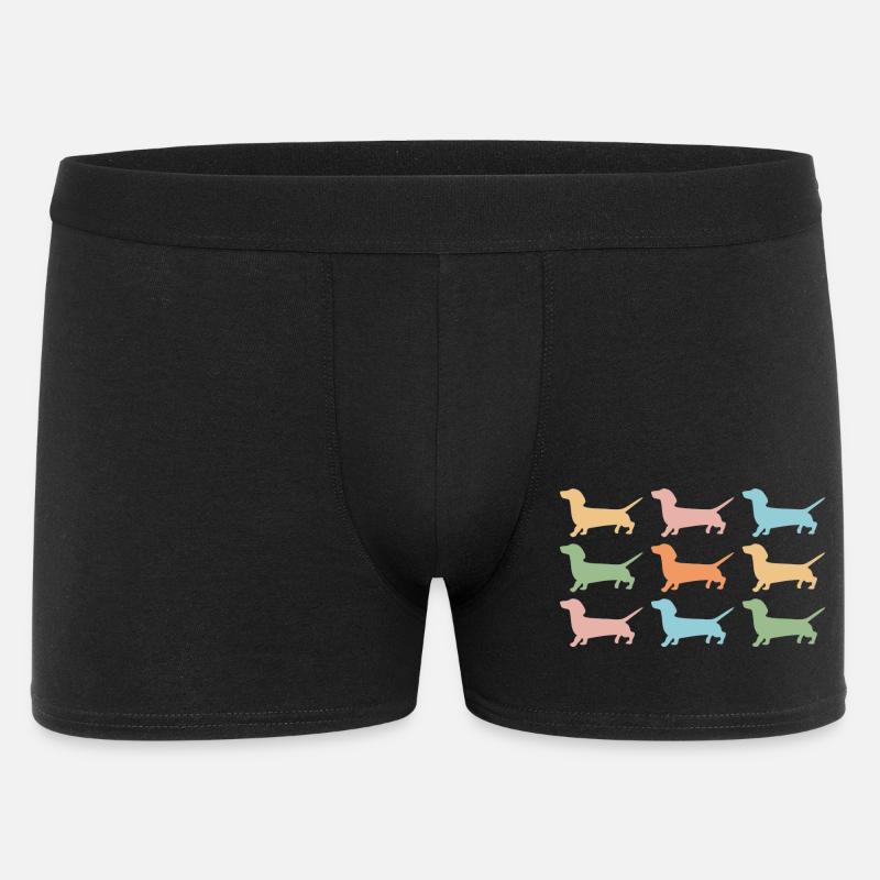 Bunte Dackel Silhouetten - Männer Boxer Shorts - Schwarz