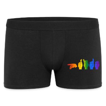 ASL Pride I - Couleurs du drapeau de la fierté - Boxer Homme - noir - Devant