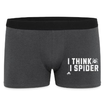 I Think I Spider Denglisch Spinnen Illustration - Männer Boxer Shorts - Anthrazit - Vorne