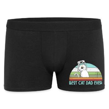 Best Cat Dad Cats Dad Vintage Cat Lover - Men's Boxer Shorts - black - Front