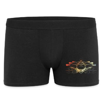 Rennruderboot Vintage Look - Männer Boxer Shorts - Schwarz - Vorne