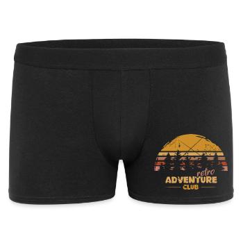 Retro Wald Silhouette – Vintage Outdoor Abenteuer - Männer Boxer Shorts - Schwarz - Vorne