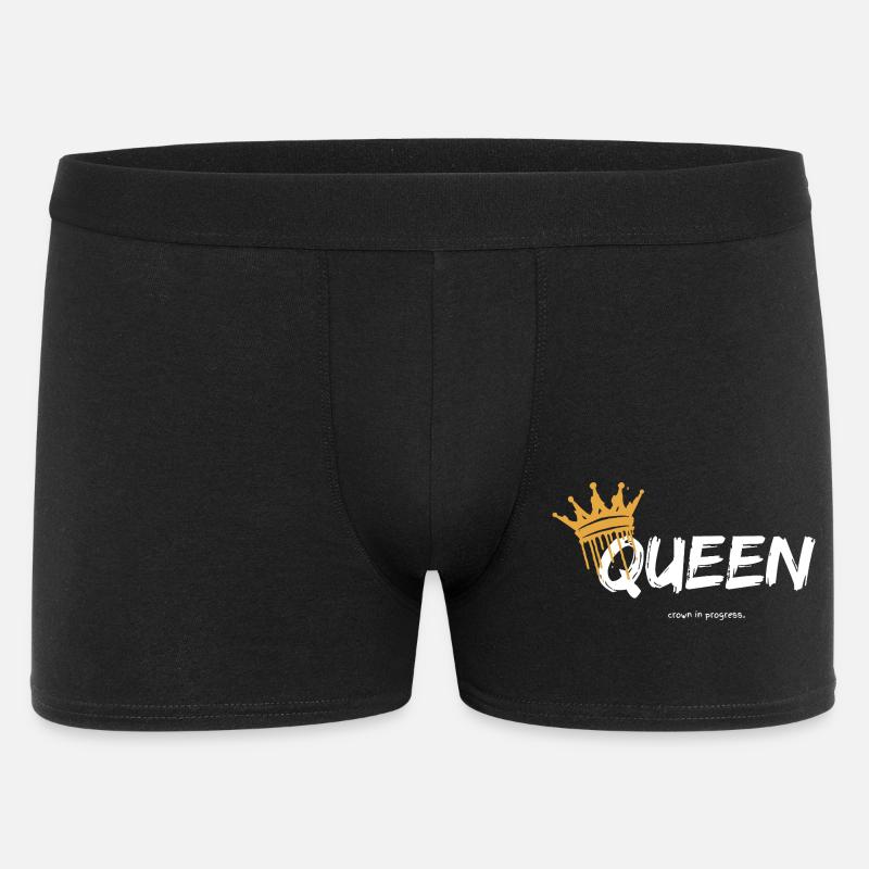 QUEEN, crown in progress. - Men's Boxer Shorts - black