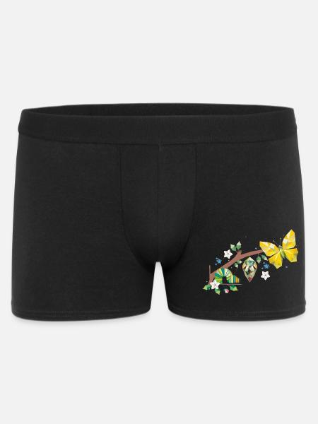 From caterpillar to butterfly - life cycle - Men's Boxer Shorts - black