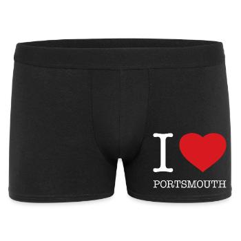 I LOVE PORTSMOUTH - Männer Boxer Shorts - Schwarz - Vorne