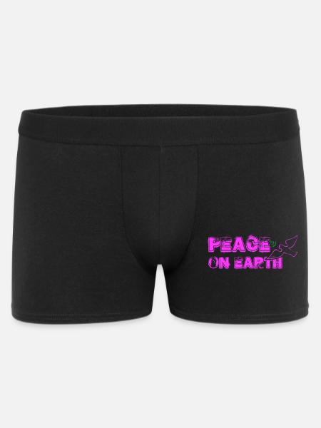 Peace on Earth with Bird pink - Men's Boxer Shorts - black