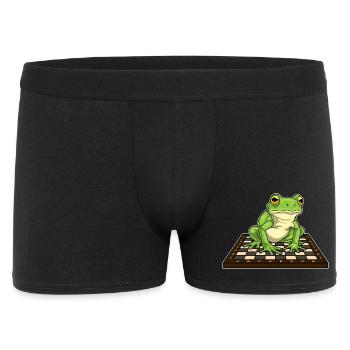 Frosch Schachbrett Schach Brettspiel - Männer Boxer Shorts - Schwarz - Vorne