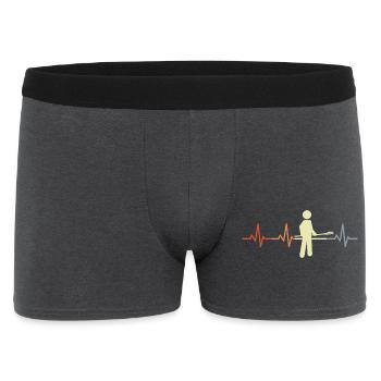 Bäcker Strichfiguren Herzklopfen - Männer Boxer Shorts - Anthrazit - Vorne