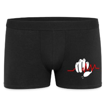clenched fist with pulse line - Men's Boxer Shorts - black - Front
