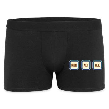 Retro Keyboard Tasten CTRL ALT DEL - Männer Boxer Shorts - Schwarz - Vorne